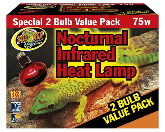 Zoo Med Nocturnal Infrared Heat Lamp 75 Watts (2-Pack)