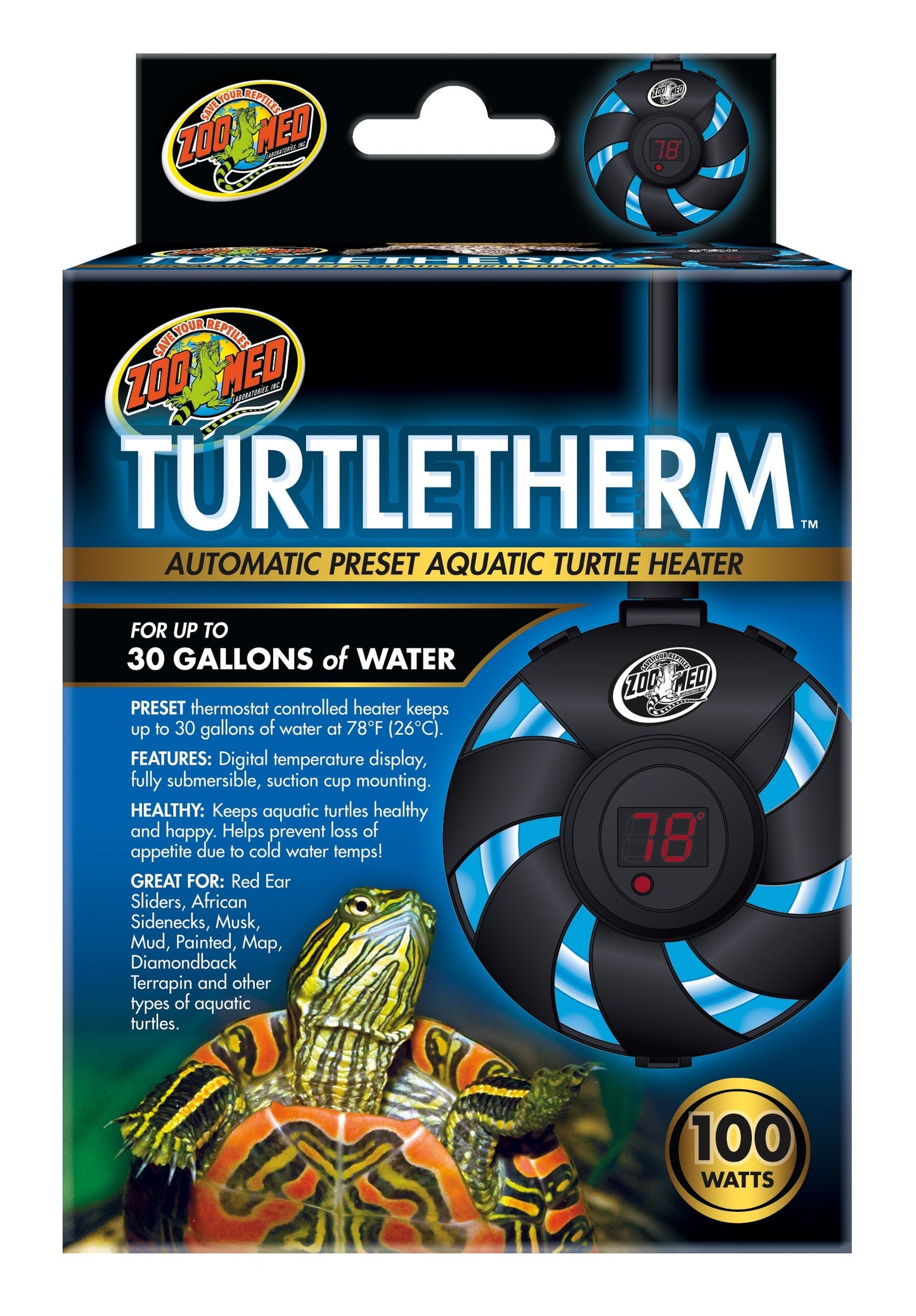 Zoo Med TurtleTherm Automatic Preset Aquatic Turtle Heater