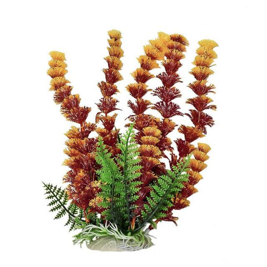 AQUATOP Artificial Plant W/ Weighted Base -Cabomba-Like (Fire)