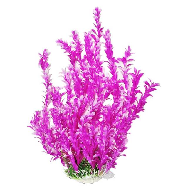 AQUATOP Artificial Plant W/ Weighted Base -Bacopa-Like (Pink/White)