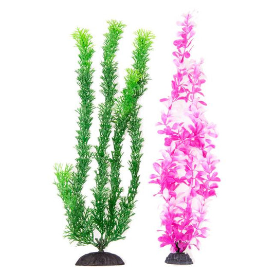 AQUATOP Artificial Plant 2-Pack Multi-Coloured Green/Pink 15"