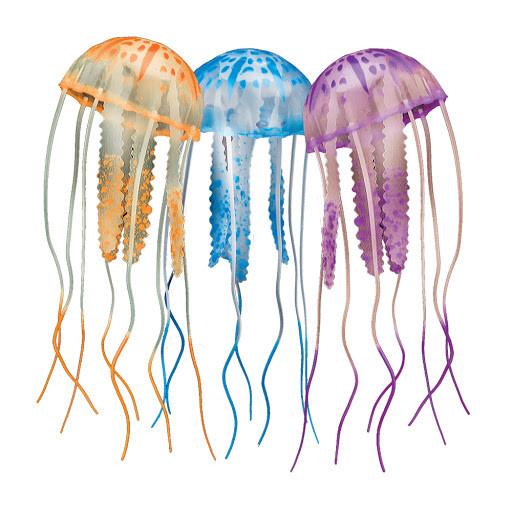 AQUATOP Floating Jellyfish Decoration-Orange/Blue/Violet Small 3-Pack